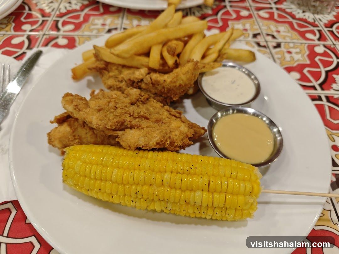 Chicken Tenders with Fries and Corn