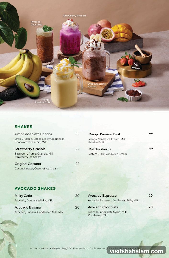 Shakes Menu