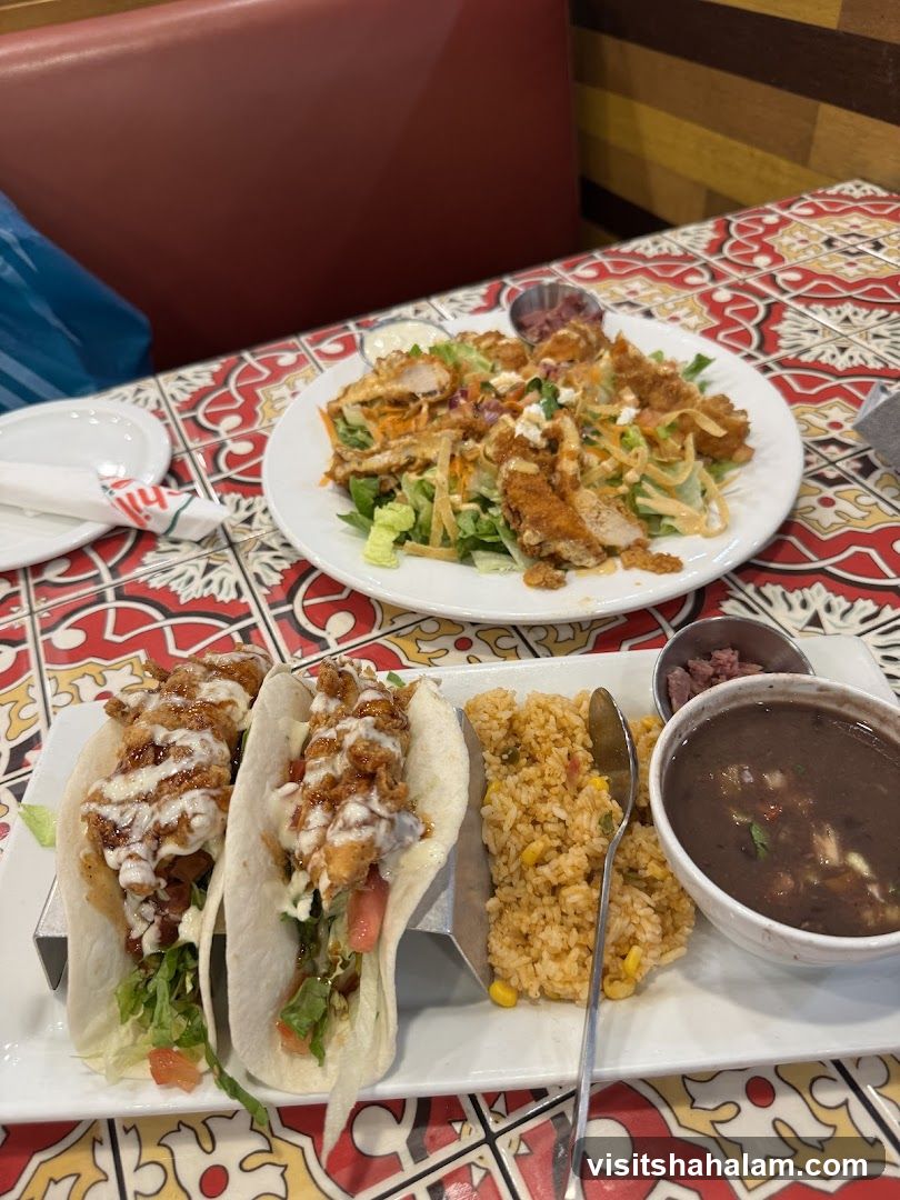 Crispy Chicken Tacos and Salad