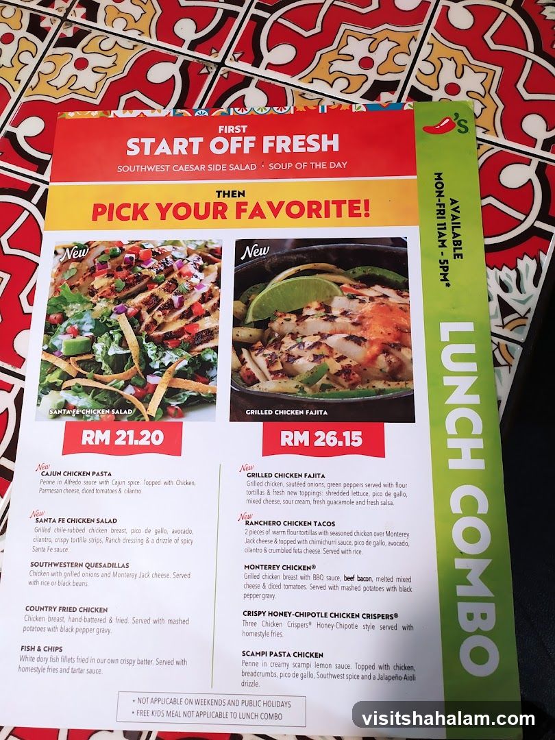 Lunch Combo Menu