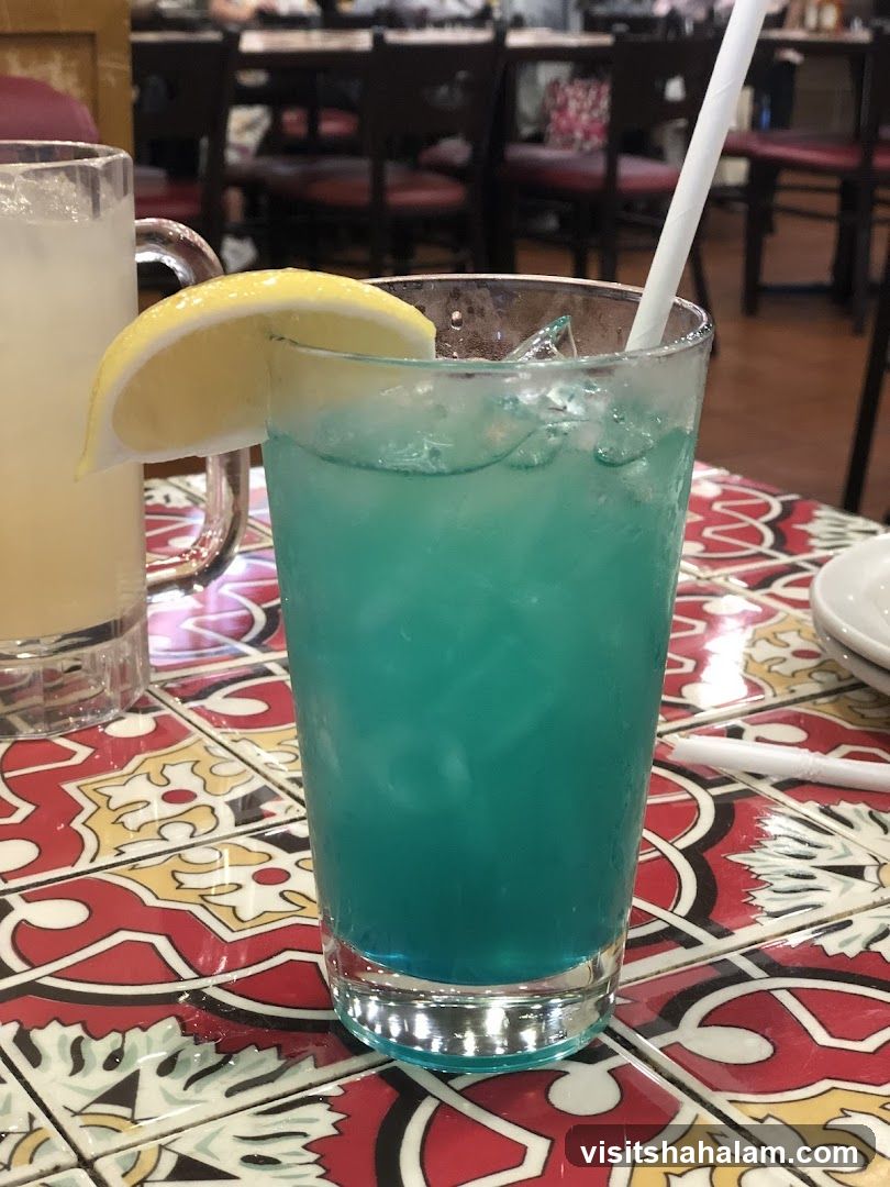 Blue Cocktail with Lemon Slice