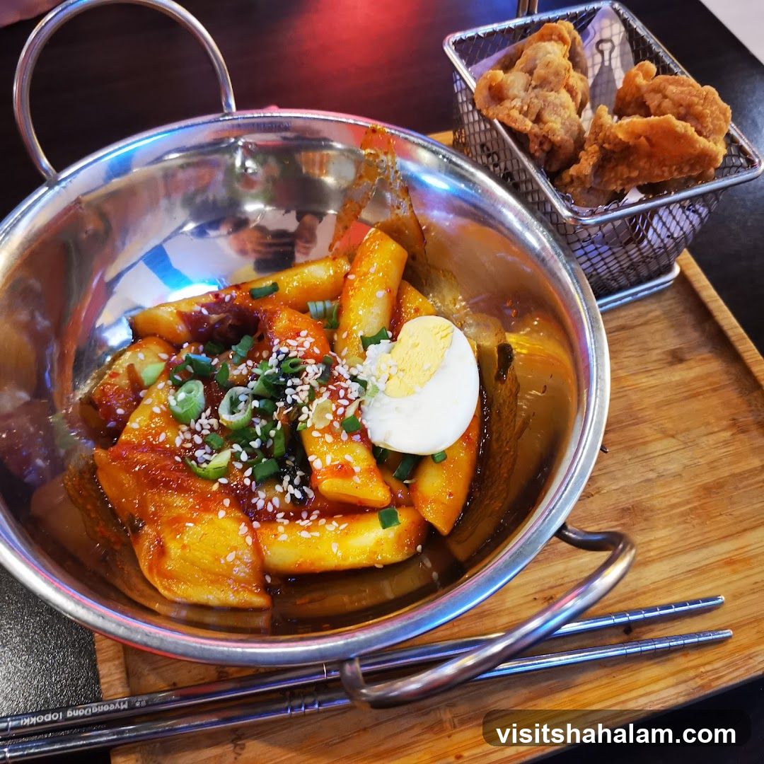 Korean Rice Cakes and Fried Chicken