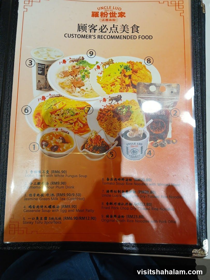 CUSTOMER'S RECOMMENDED FOOD