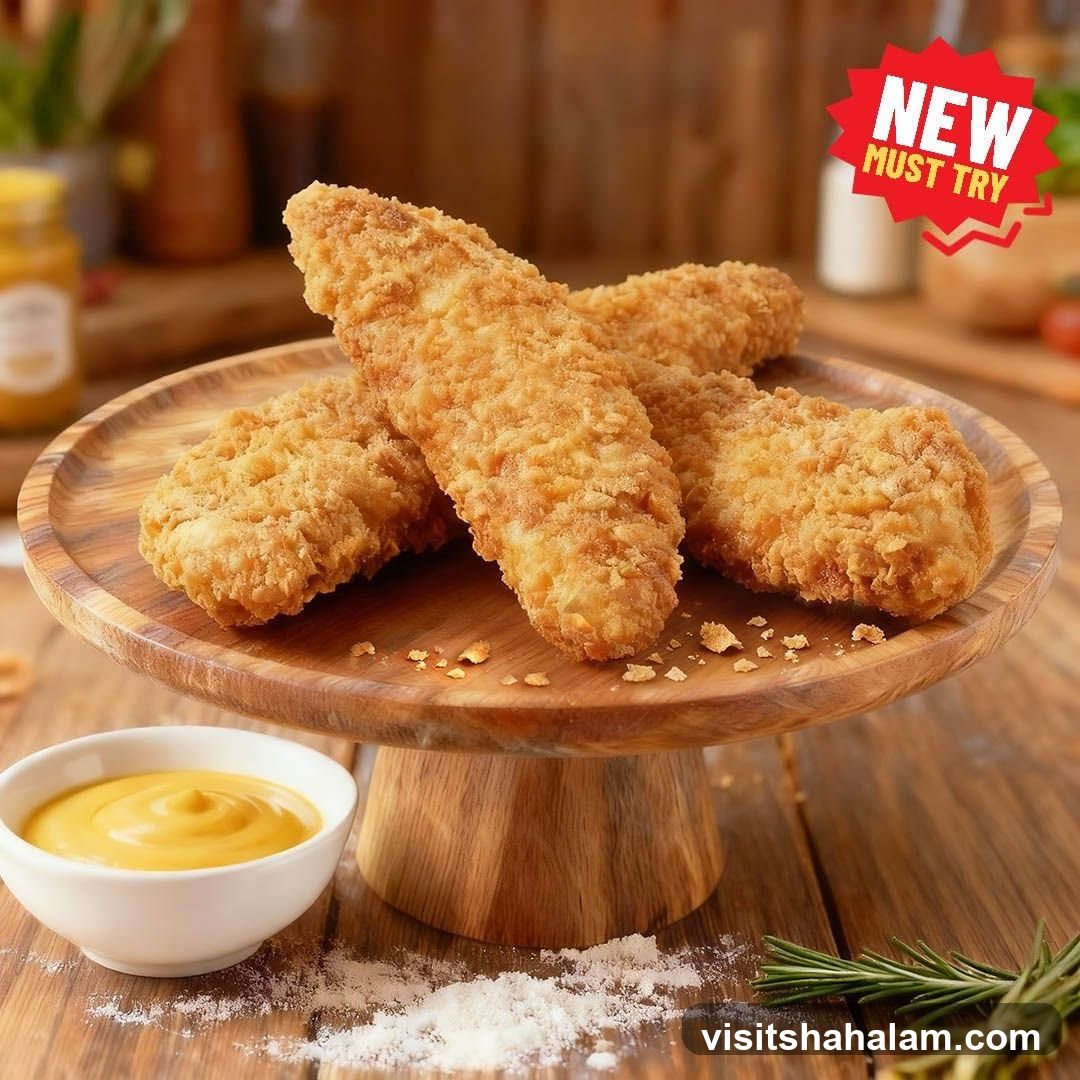 Crispy Chicken Strips with Mustard Dip
