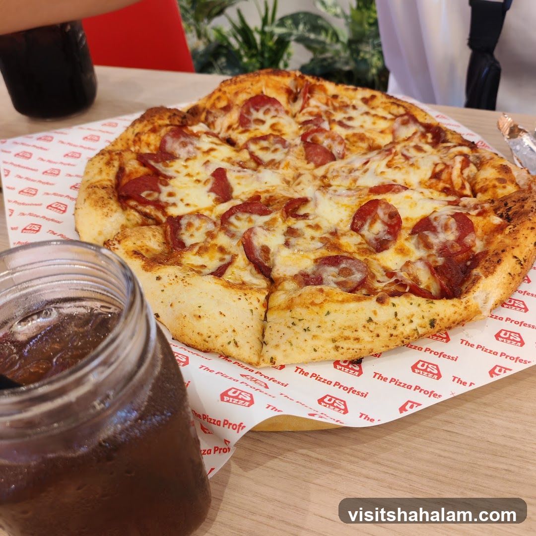 Pepperoni Pizza and Drink