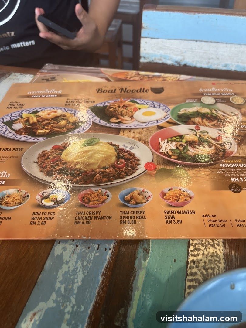 Boat Noodle Menu