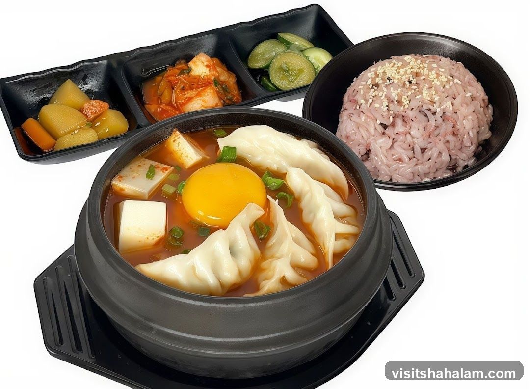 Korean Stew with Rice and Side Dishes