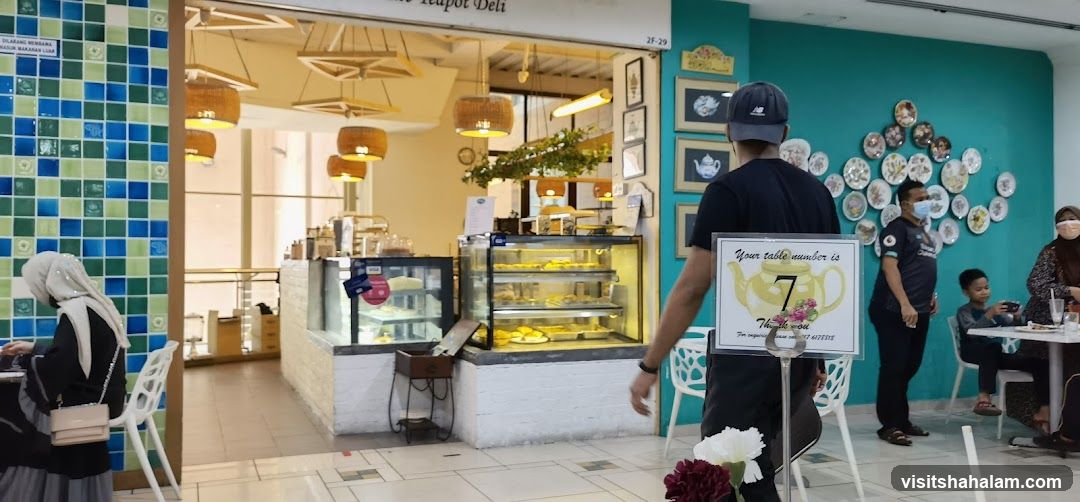 Cafe Interior with Display Cases