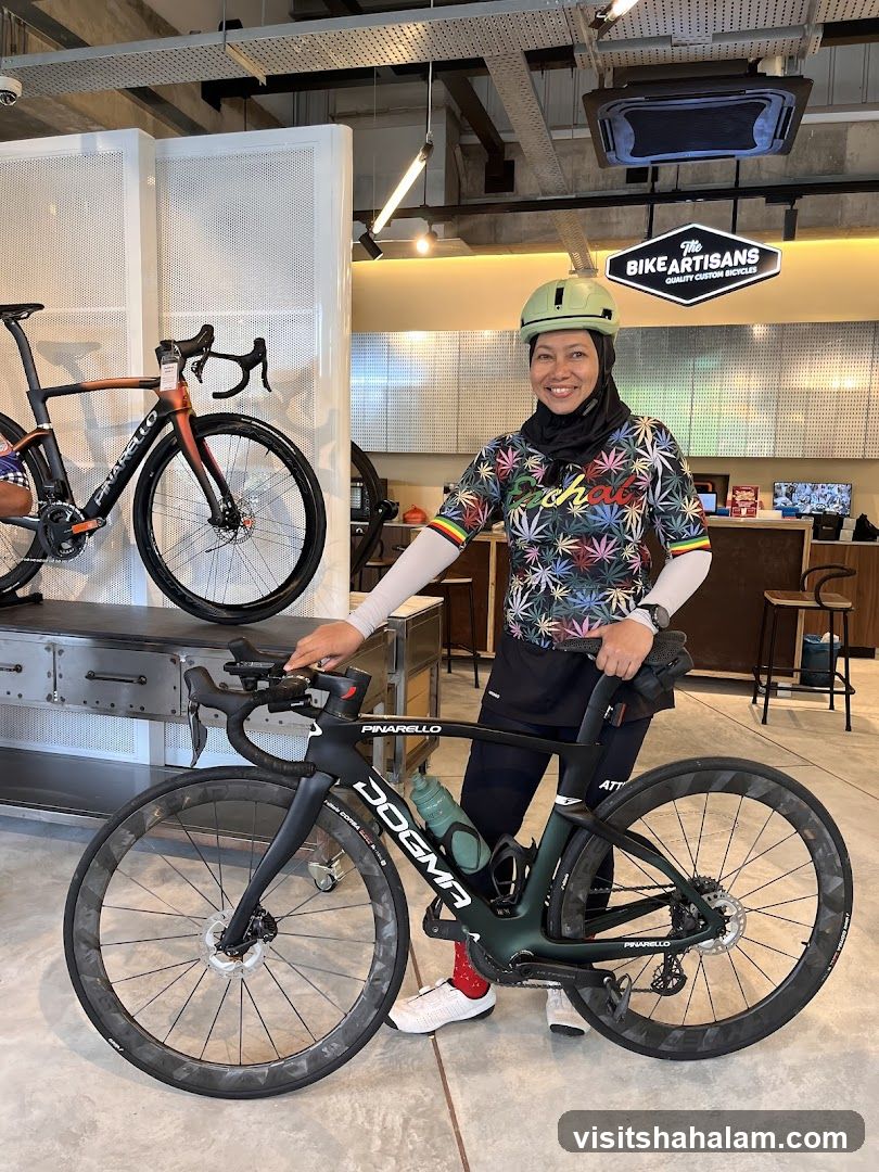Woman with bicycles in a shop