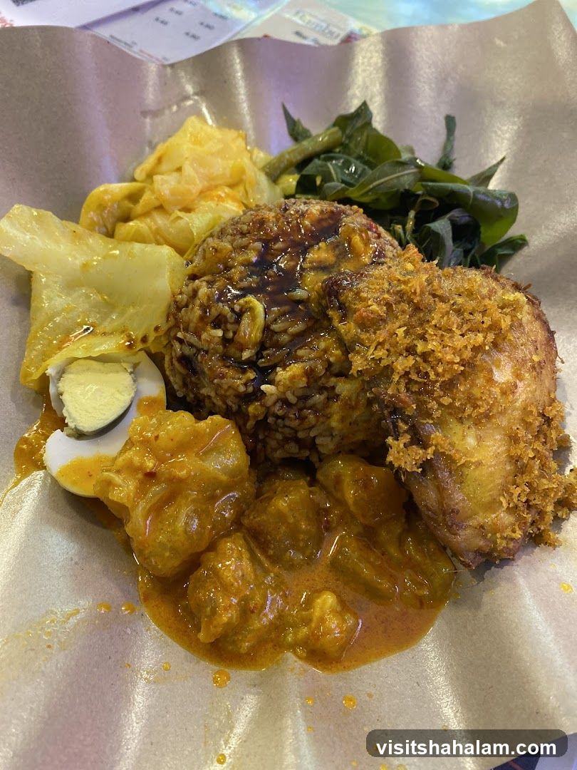 Nasi Lemak with Fried Chicken
