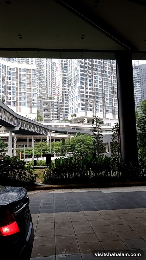 Modern Cityscape with Pedestrian Bridge