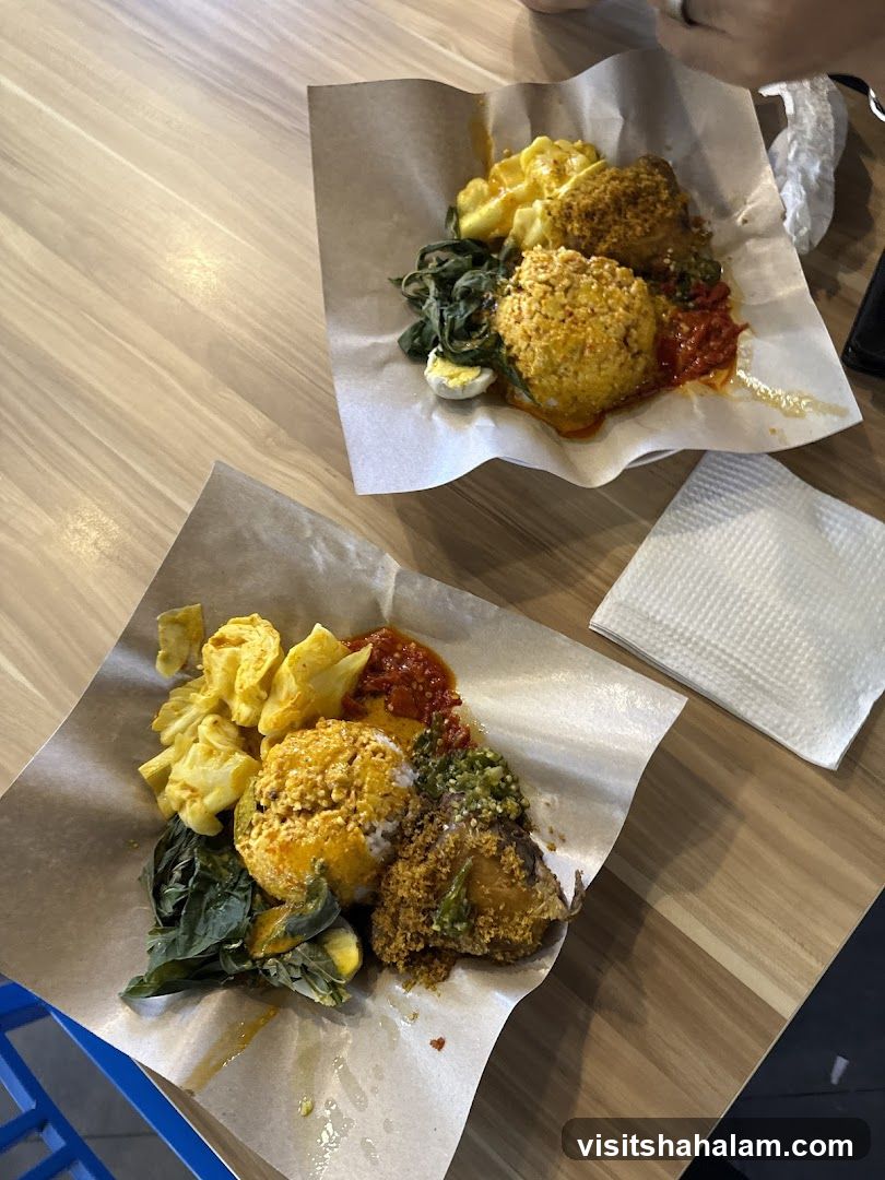 Two plates of Indonesian food
