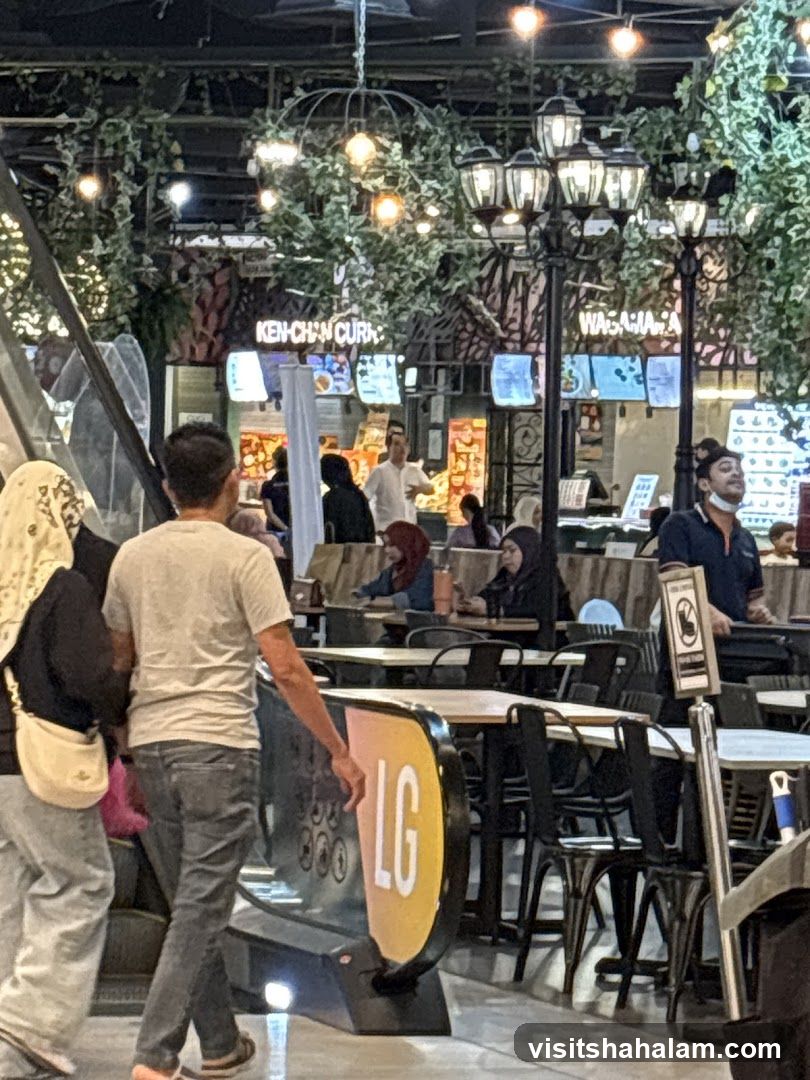 Food Court with Decorative Lighting