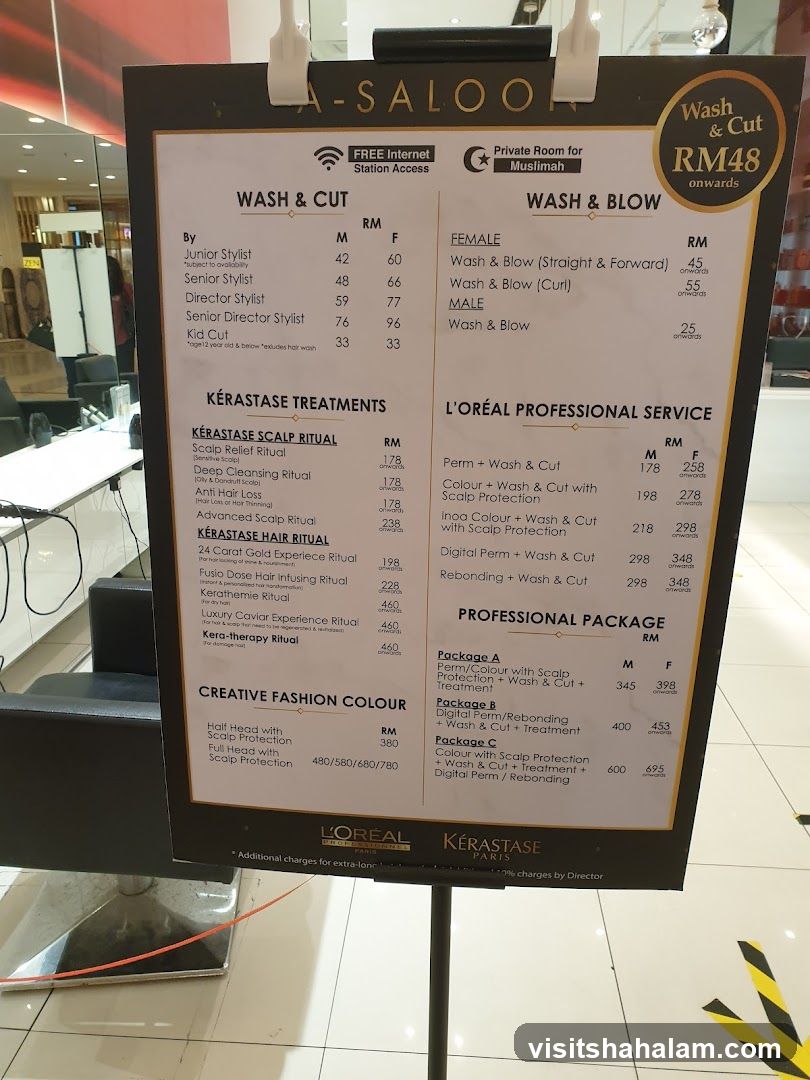 Salon Price List
