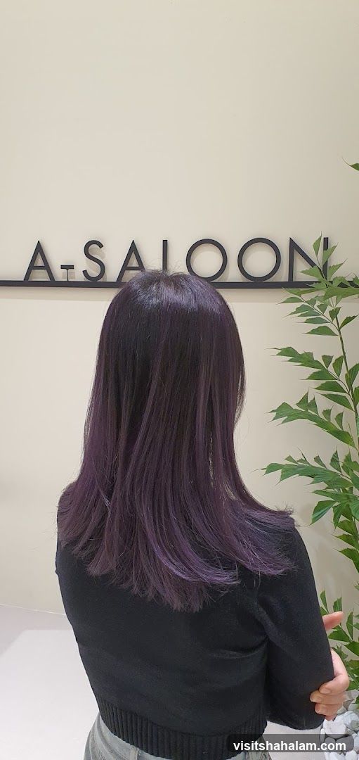 Woman with purple-tinted hair