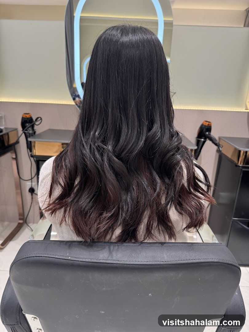 Woman with styled dark hair