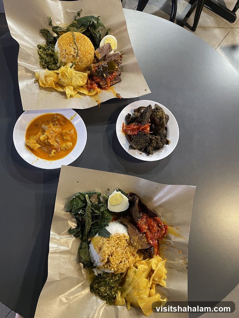 Two plates of Indonesian food