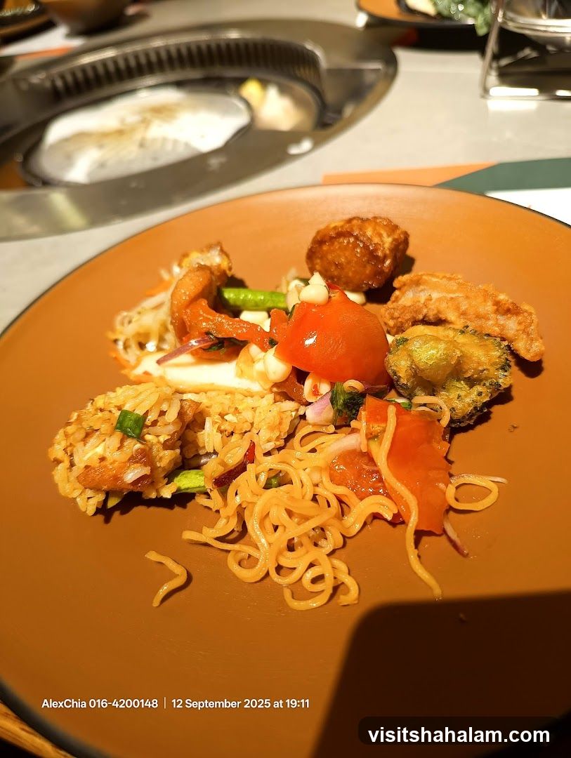 Buffet Plate with Assorted Food Items