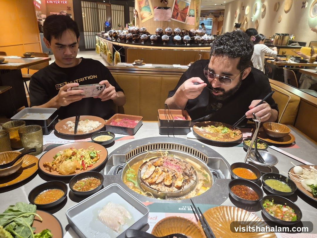 People eating at a restaurant