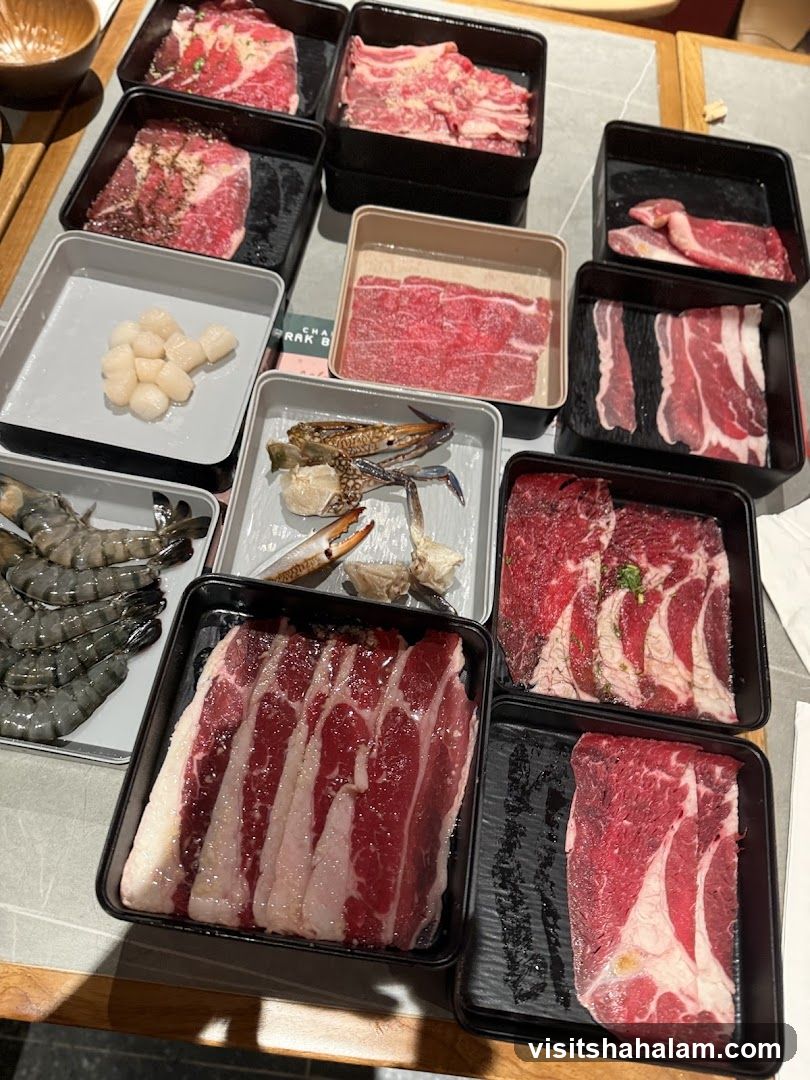 Assortment of Raw Meats and Seafood