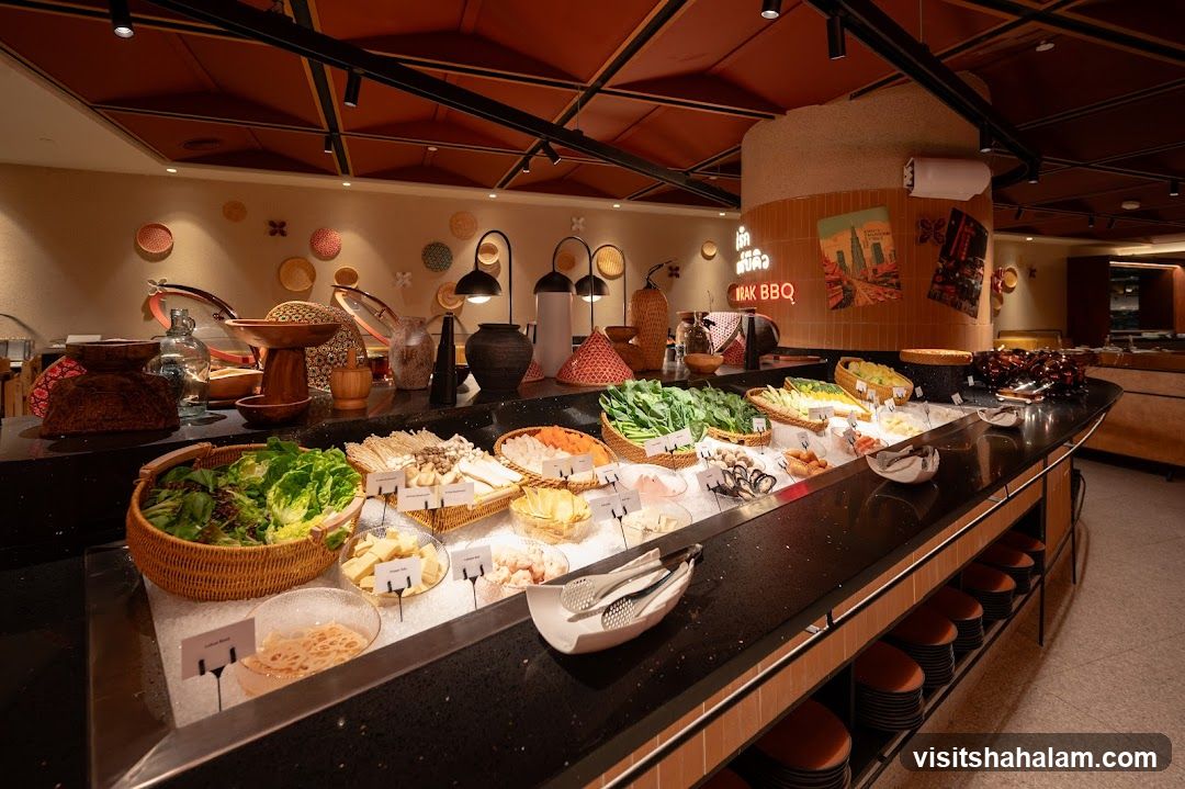 Buffet Display with Fresh Ingredients