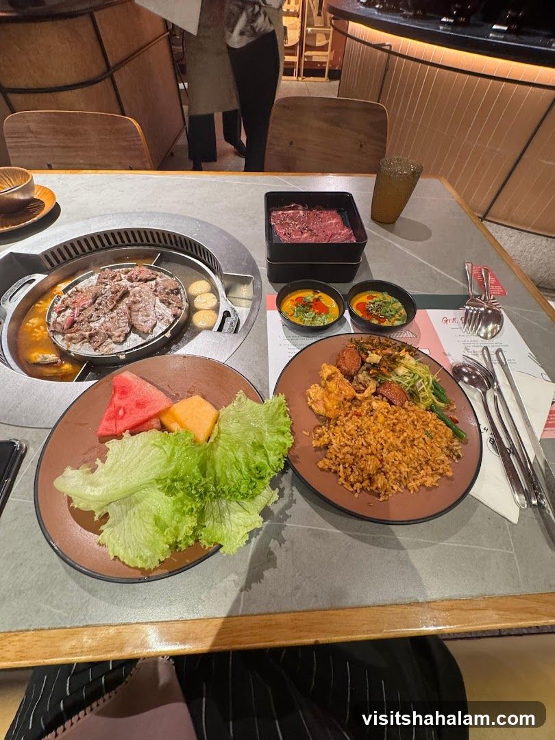 Grill and Fried Rice Meal