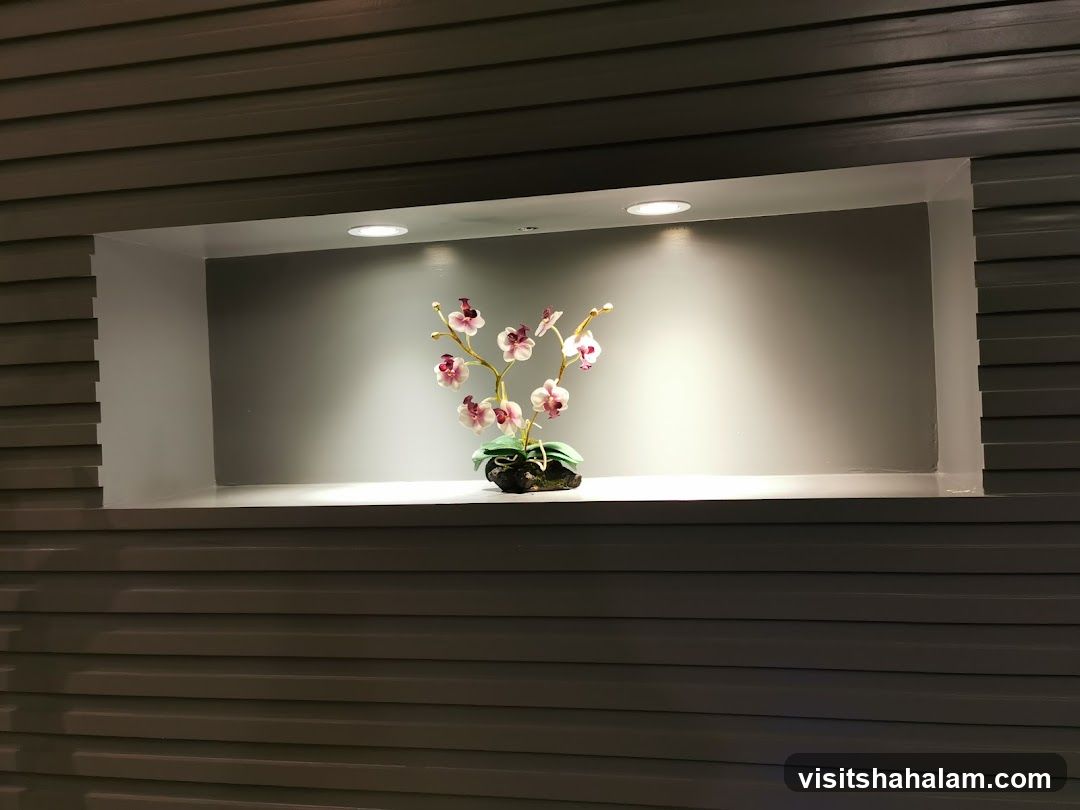 Orchid Arrangement in Recessed Niche