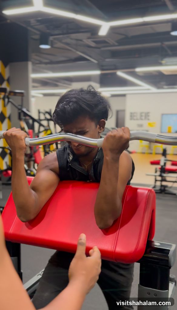 Man exercising with a barbell
