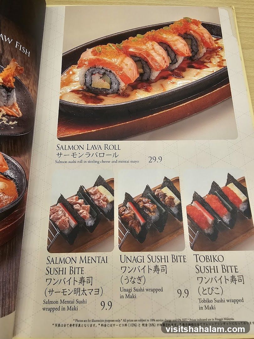 Sushi Menu