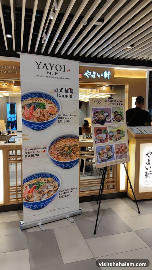 Yayoi Japanese Teishoku Restaurant Menu Display