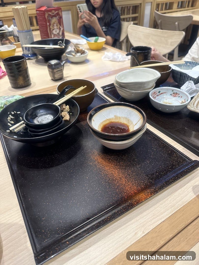 Table with dirty dishes
