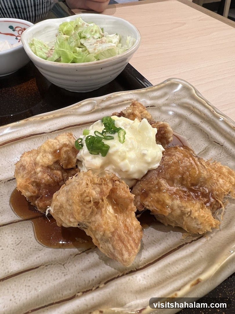 Fried Chicken with Salad