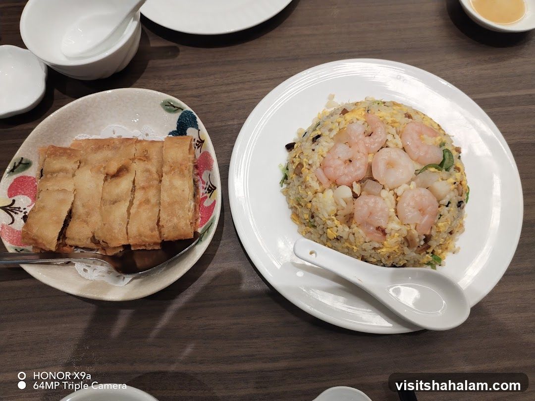 Shrimp Fried Rice and Spring Rolls