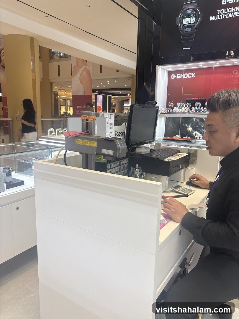 Watch store counter