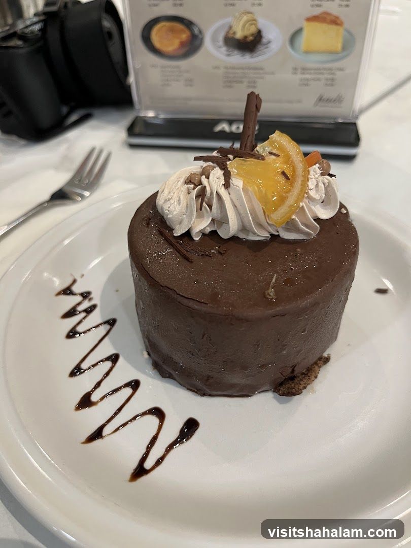 Chocolate Cake with Orange Garnish