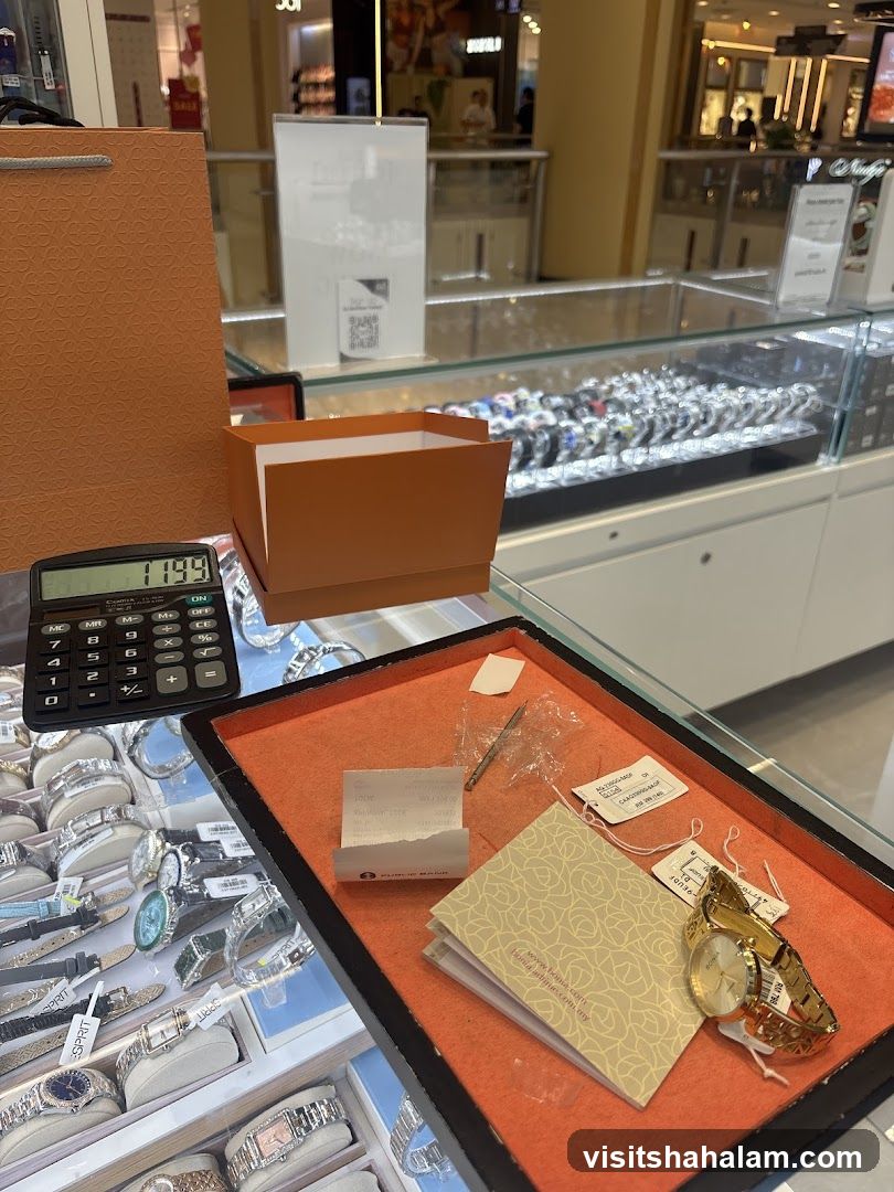 Watch Display with Calculator and Receipt