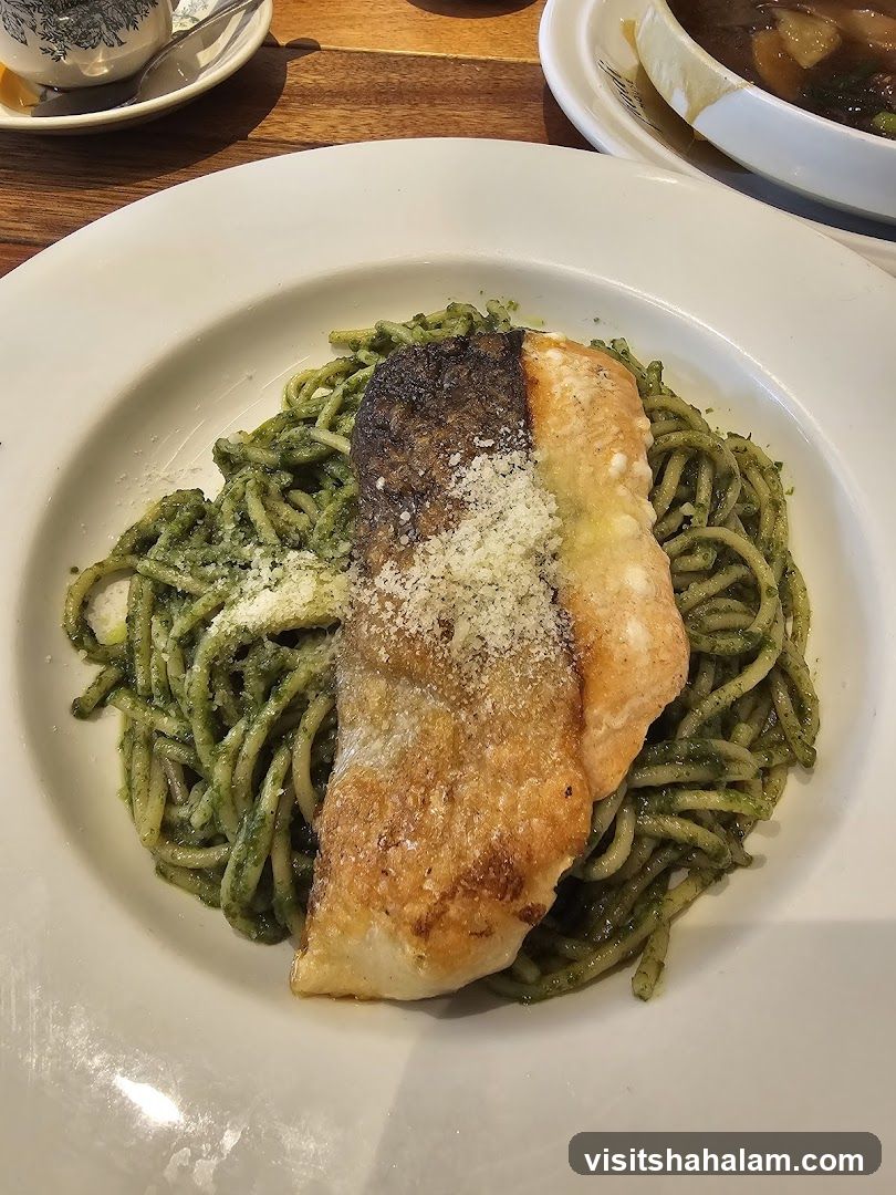 Salmon with Pesto Pasta