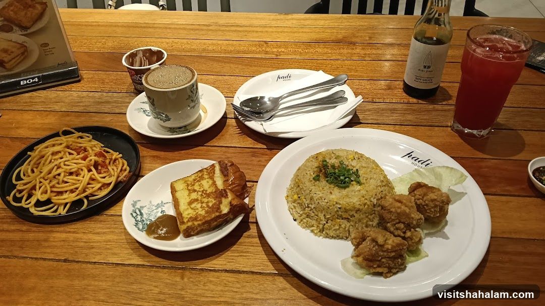 Table with food and drinks