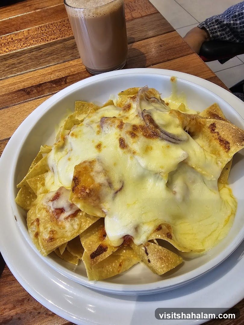 Cheesy Nachos and Drink
