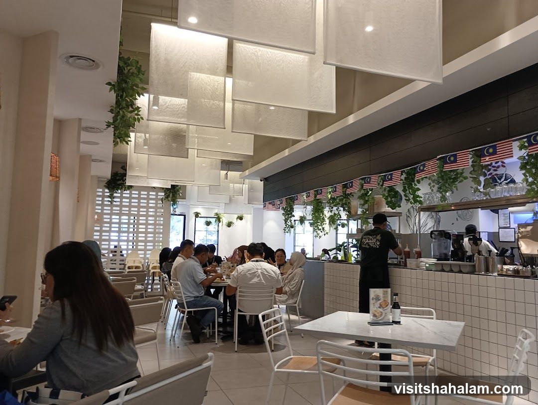 Restaurant Interior with Patrons