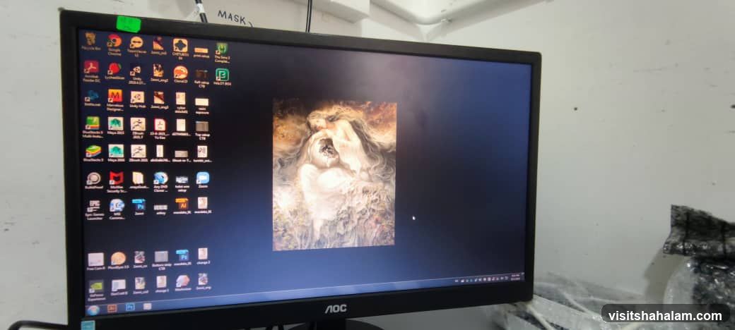 Computer Monitor with Desktop Icons
