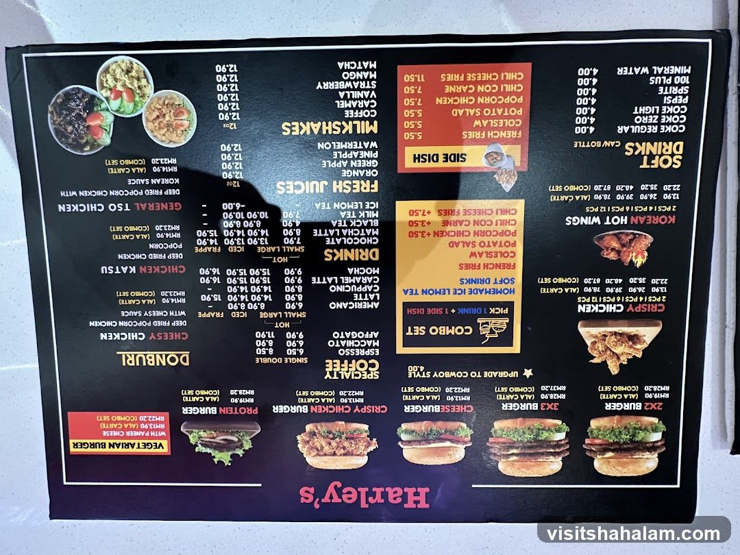 Harley's Menu