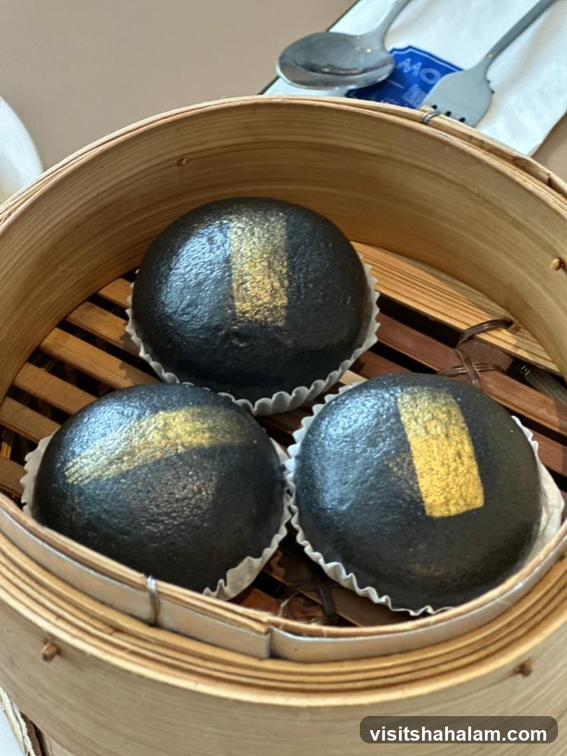 Black Buns with Gold Leaf