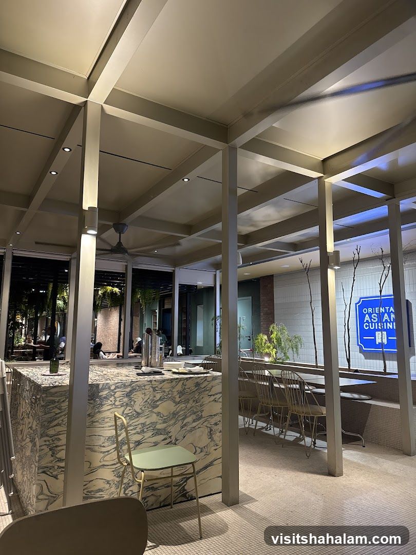 Restaurant Interior with Marble Counter