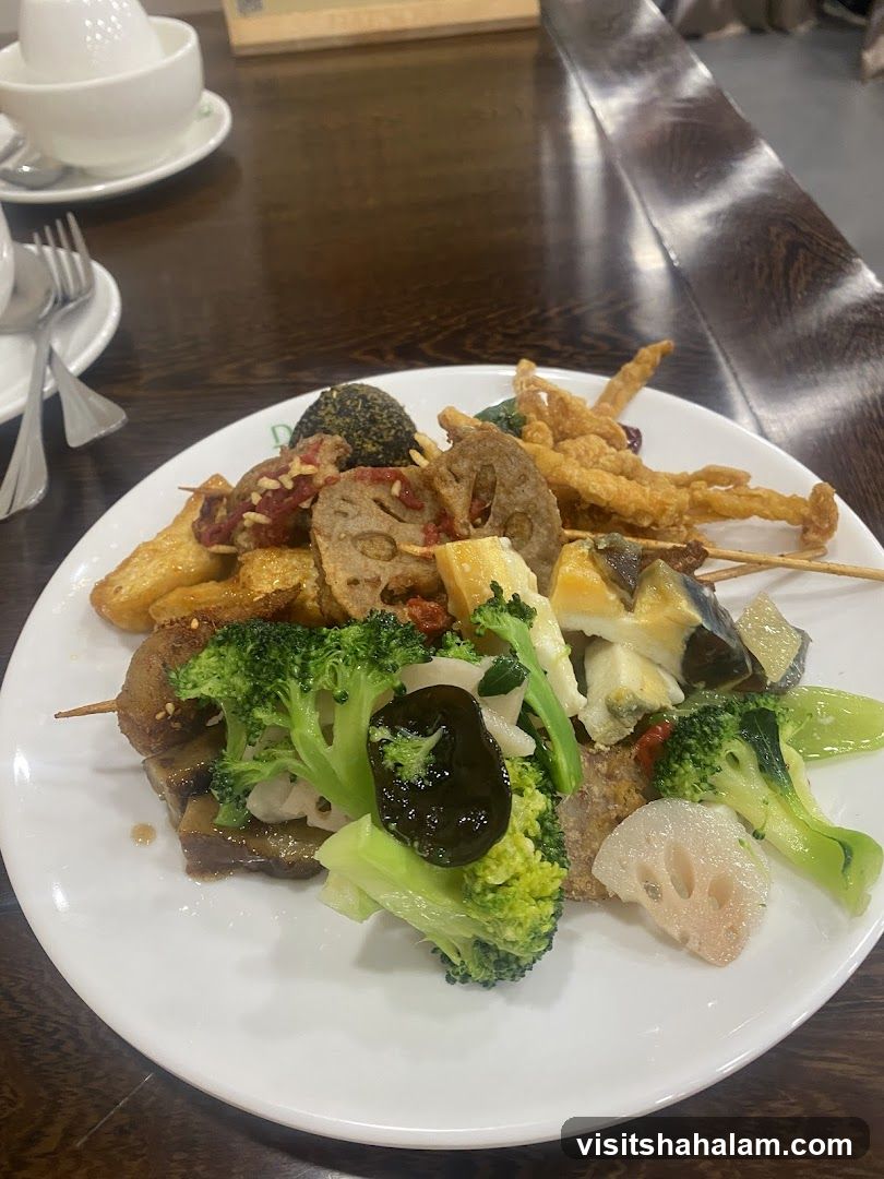 Plate of Skewered Foods