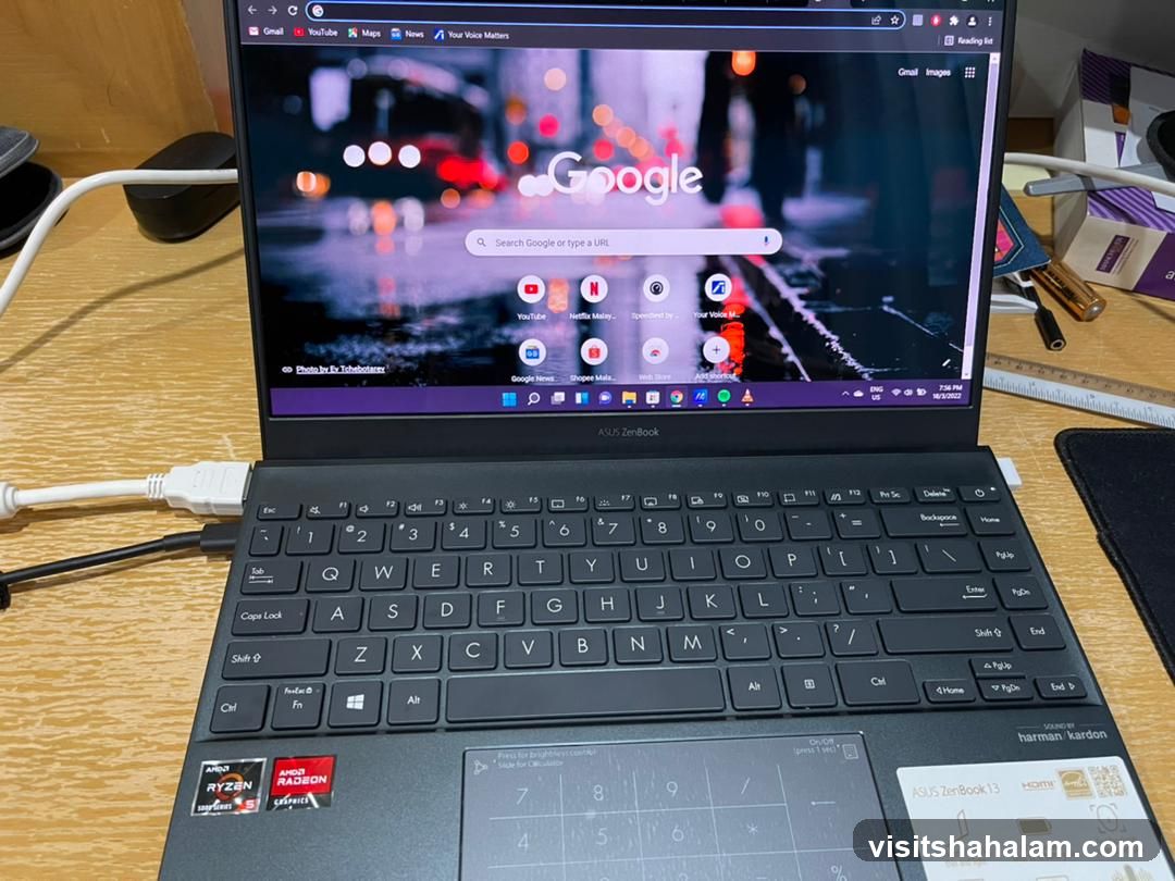 Laptop with Google Search