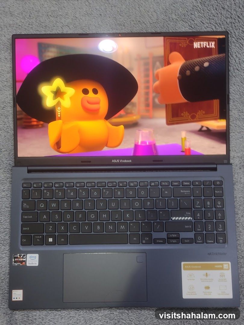 Laptop displaying Netflix cartoon