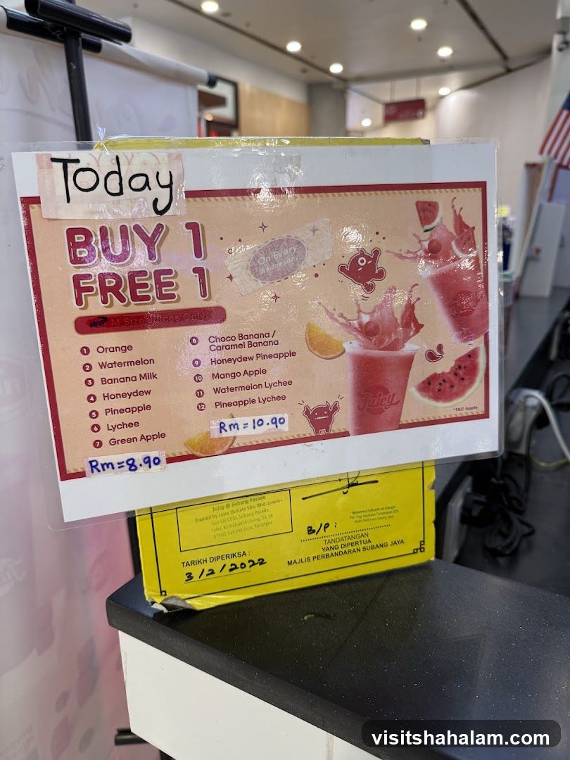 Buy 1 Free 1 Juice Promotion