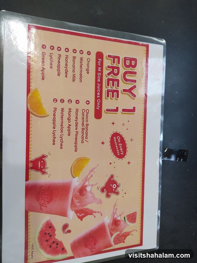Juice Menu