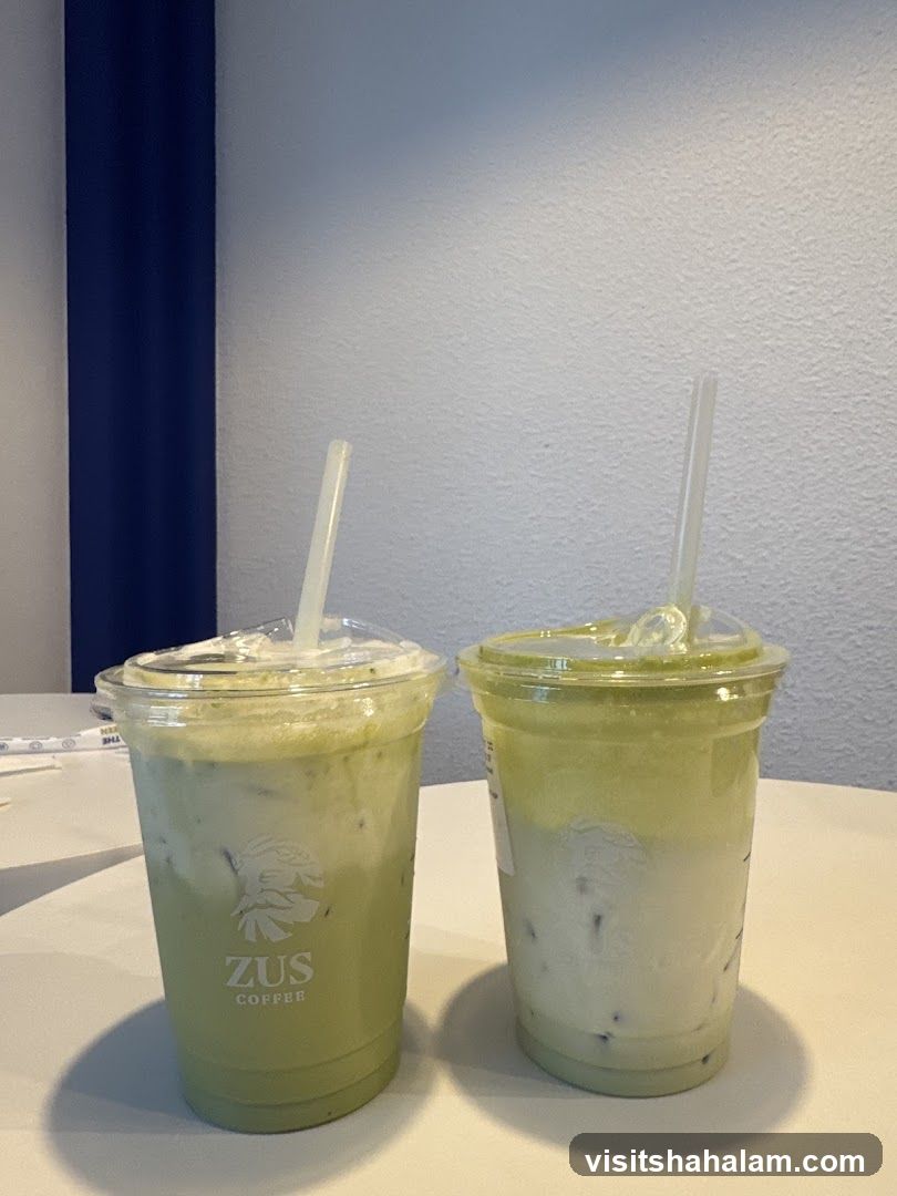 Two Iced Matcha Lattes